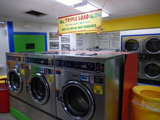 Triple load washing machines.