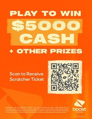 Attention Boost Mobile Customers! Scan now for a chance to win cash and other prizes. Limited time only.