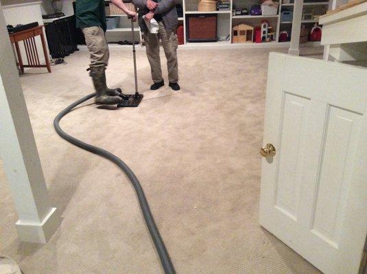 Don't let water permanently damage your carpet... we can help