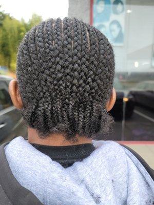 Iesha said she braided it smaller that's why she charged $60. Didn't even finish his ends plus they are not smaller!