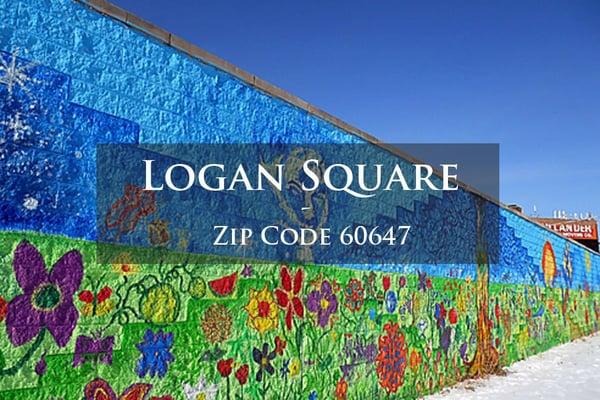 Logan Square wall mural.