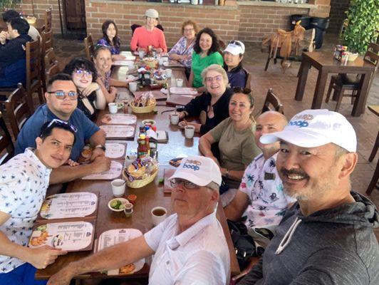 Beepboop students at lunch in Mexico meeting up with their online Spanish tutors for the first time in person