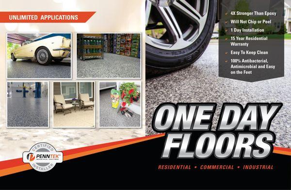 We do one day garage floor installations all over the bay area!