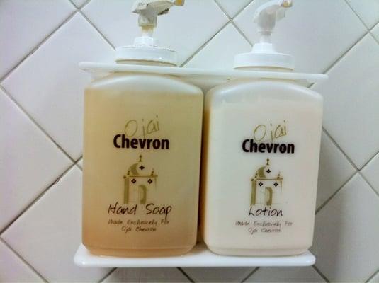 Lotion and soap made exclusively for Ojai Chevron.