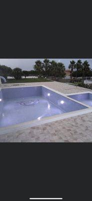 Pool tiling, plumbing and electrical lights installation