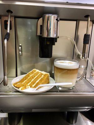 The best Organic Carrot Cake!  Lattes, Brevas and all coffees are organic with organic milk. Smooth with no after taste.