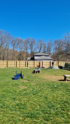 Finished wooden fence