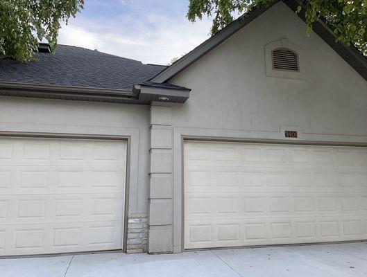 The trim around my garage doors and that vent thing (plus another above second story window).