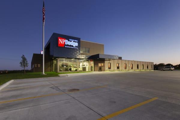 NP Dodge Office at 204th & Dodge St.  E&A performed civil engineering and land surveying services.