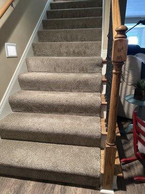 Carpeted stairs.