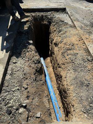 Sewer line replacement in the street. 
Oakley CA