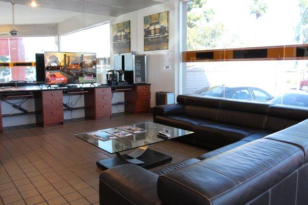 Inviting Lobby consisting of complimentary coffee, water, and soda.