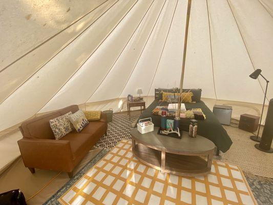 Inside the Grand Teton Glamping Yurt