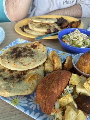 Salvadoran Appetizer  - Pupusa - Tamales -Yuca  -Pasteles