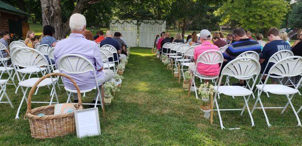 Outdoor weddings are awesome.  The tree in front is an amazing spot