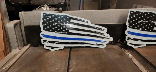 2-layer flags donated to auction off for a Local Sherriff fighting cancer.