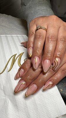 Pink and free style gold crome white