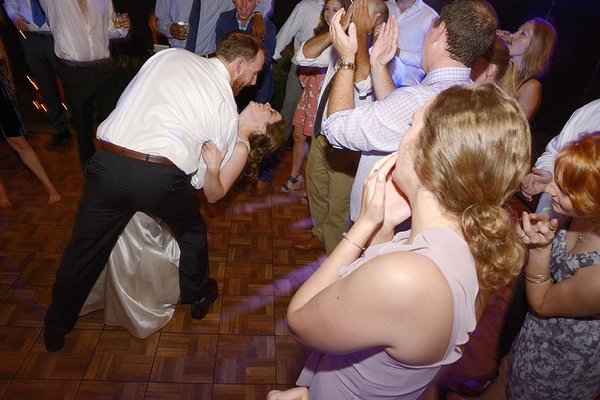 Wedding couple dance the night away