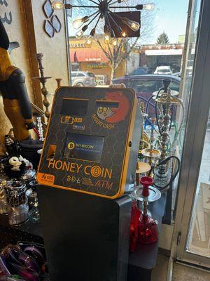 Honeycoin Bitcoin ATM located conveniently inside Lit Smoke Shop