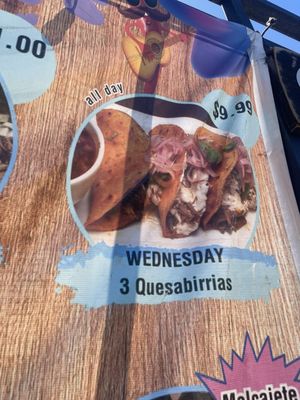 (3) quesabirrias - Wednesdays $10