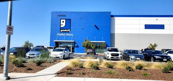 The storefront for the Goodwill Outlet Store in Stockton (San Joaquin County).