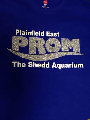 Prom shirts for Plainfield East.  Going to Shedd Aquarium and wanted a shirt with glitter.