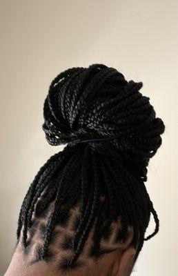 Back of head - small knotless braids