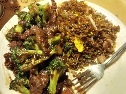 They have the best fried rice. Beef and broccoli is always perfect, no mushy veggies.  I usually order this.