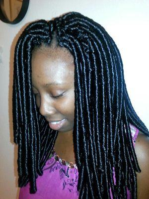 Tie braids/latch hook/faux locs..