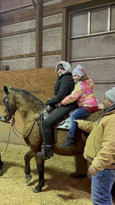 Allowed multiple people on the horse with close supervision