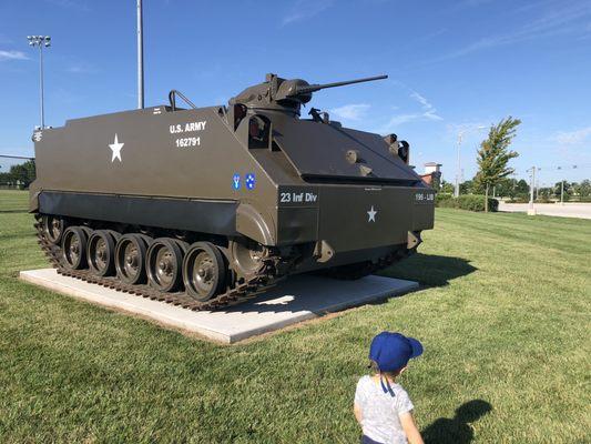 Life size tank for decoration at freedom Park