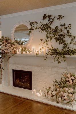 Ballroom Fireplace Decor by Only Prettier Design | Cassidy Lynne Photography