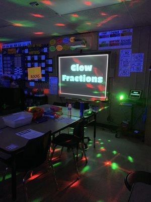 Glow Fractions- fifth grade class