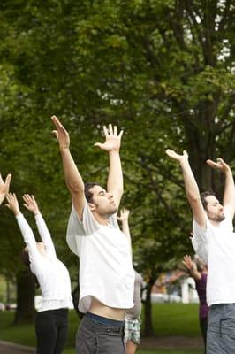 Happy outdoor yogi's