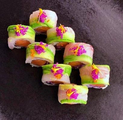 California Rolls Salmon Avocado and Hamachi topping! Hamachi Sushi Beverly Hills