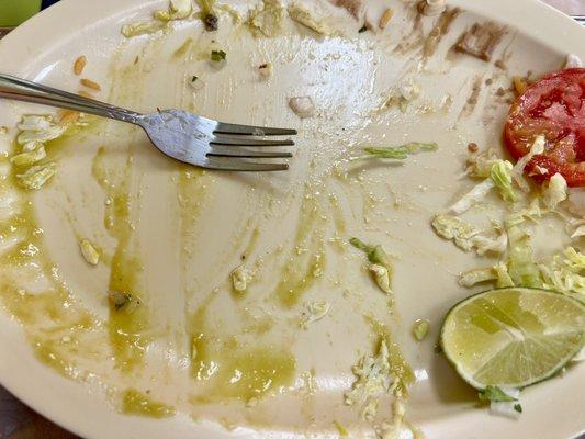 What was Enchiladas Verdes plate