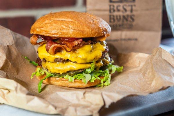 Delicious cheeseburgers at Best Buns Bread Co