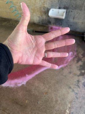 Left pink hand