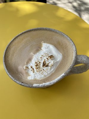 Mocha Latte with homemade toasted marshmallow fluff.