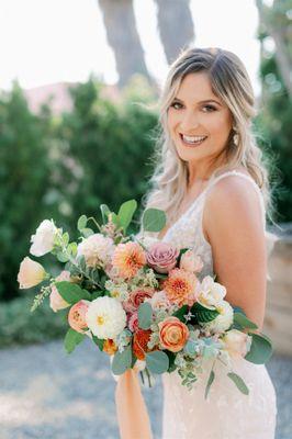 Boho Bridal Hairstyle an d Bridal Makeup