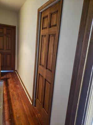 Added 12' wall, pocket door and closet