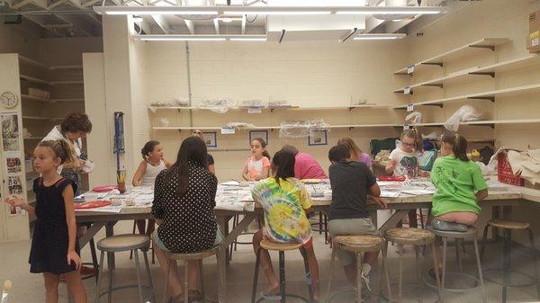 Clay Camps enjoying the ceramic studio.