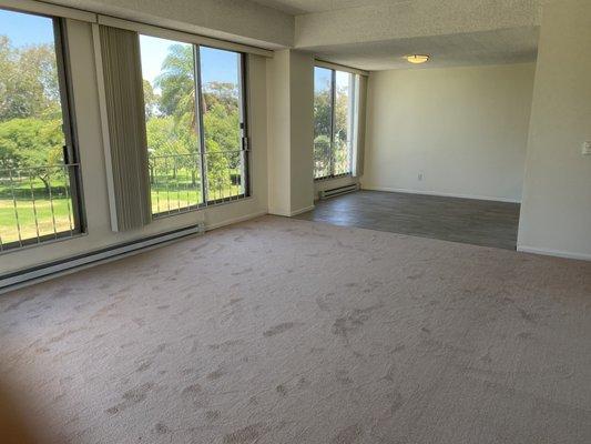 Larger than average rooms. This living room and dining room is 15 wide by 30 feet deep