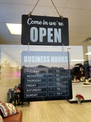 Business hours.