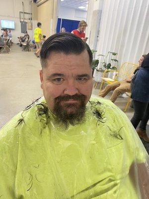 Free haircut for this Gentleman we he came down to see us at Arizona Sonshine.