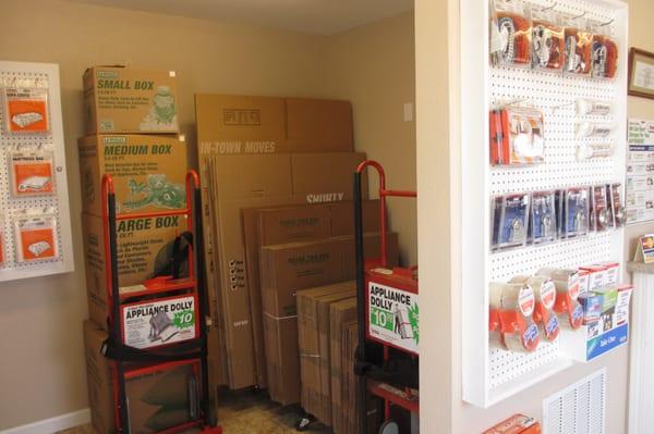 Wide variety of competitively priced moving supplies.