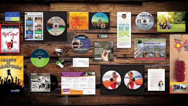 We make a variety of media products.  CDs, DVDs, Bluray, USBs.