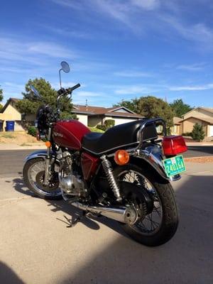 1981 suzuki gs250t with seat reupholstered by A B A