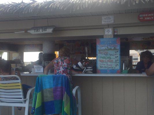 Front side of tiki bar