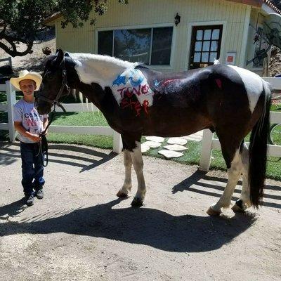 One of our young cowboys at summer camp